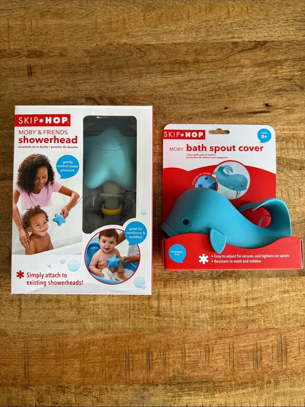 Skip Hop Moby Bath Spout Cover & Showerhead Set - Teal Blue